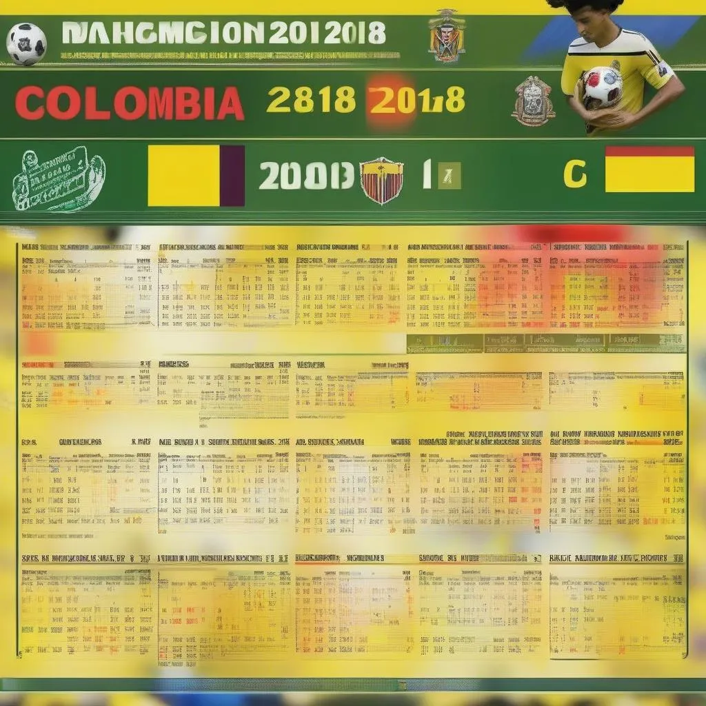 lịch thi đấu bóng đá colombia 2018