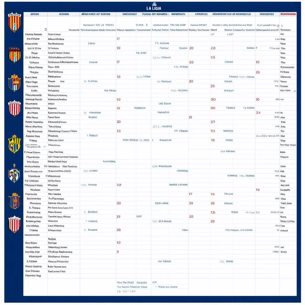 Lịch thi đấu bóng đá La Liga