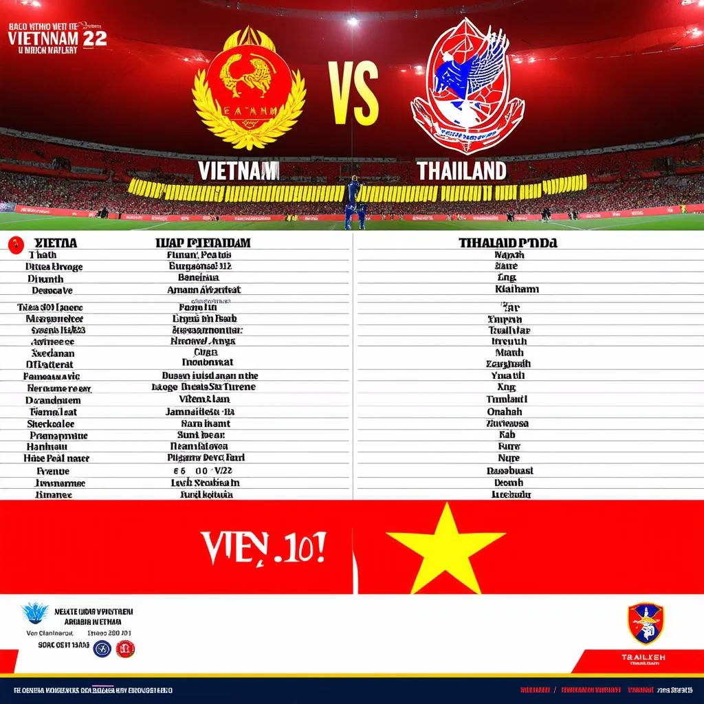 Lịch thi đấu Việt Nam Thái Lan