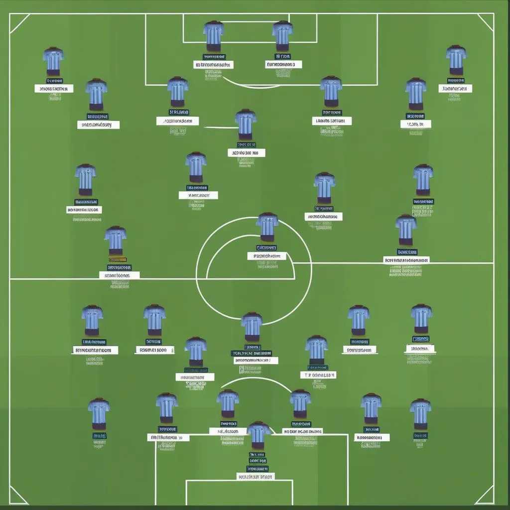 Malaga's starting lineup for the match against Barcelona on November 19, 2016.  A photo of the Malaga team lineup, showing the names and numbers of the players, and the formation used in the match.