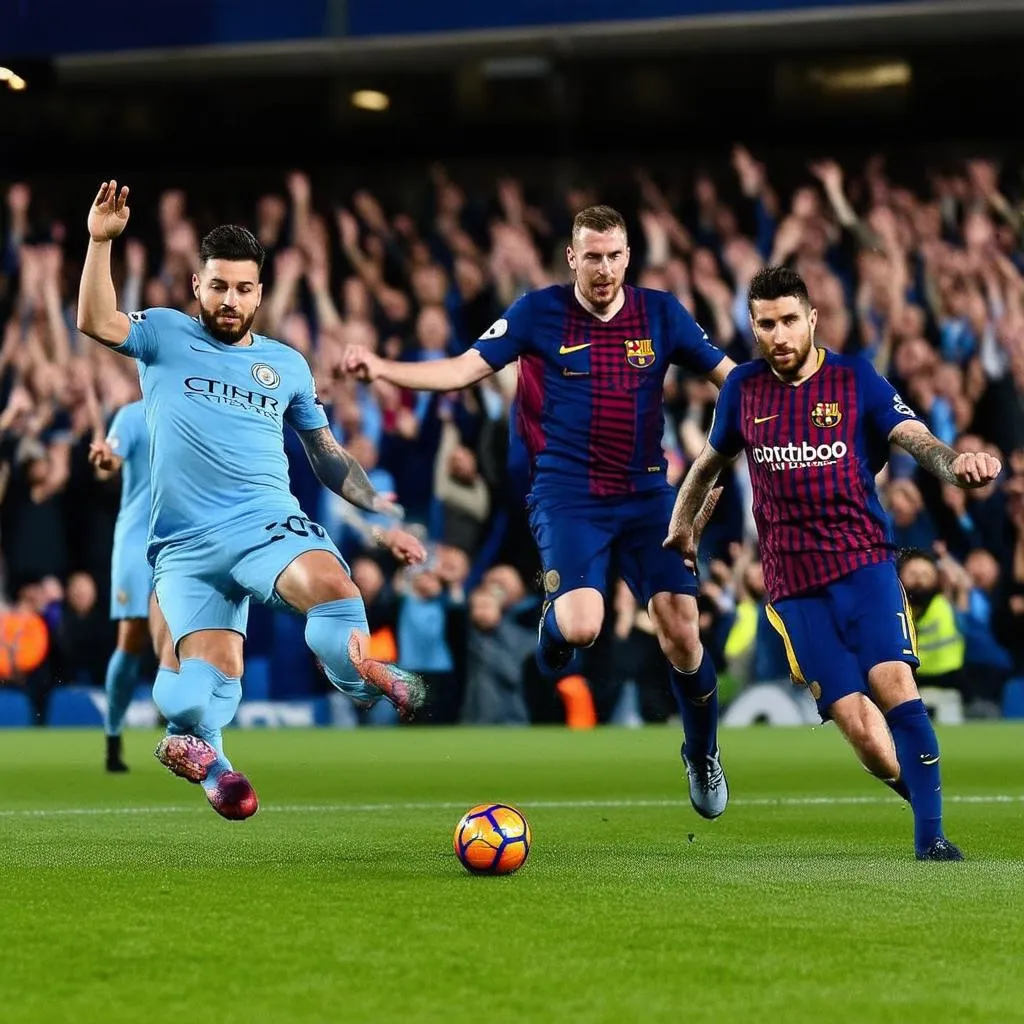 Ảnh trận đấu Man City vs Barcelona