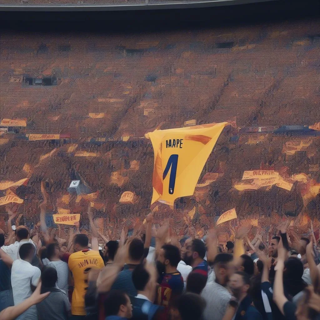 Barcelona fans' reaction to the potential Mbappe transfer