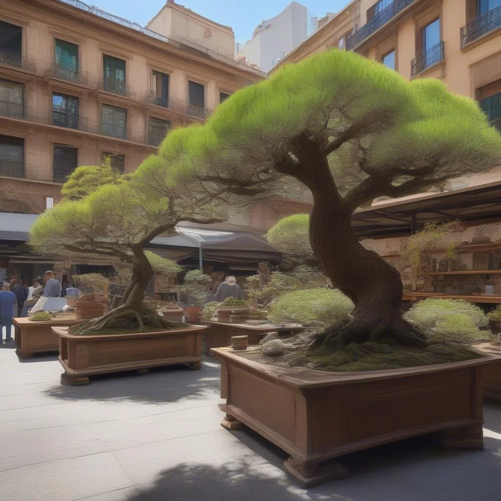 Khám phá cây bonsai tại Mercat de Sant Antoni, Barcelona