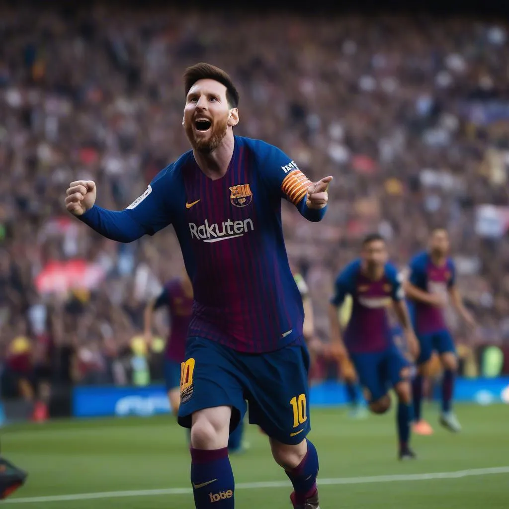 Lionel Messi ghi bàn trong trận đấu La Liga 2018