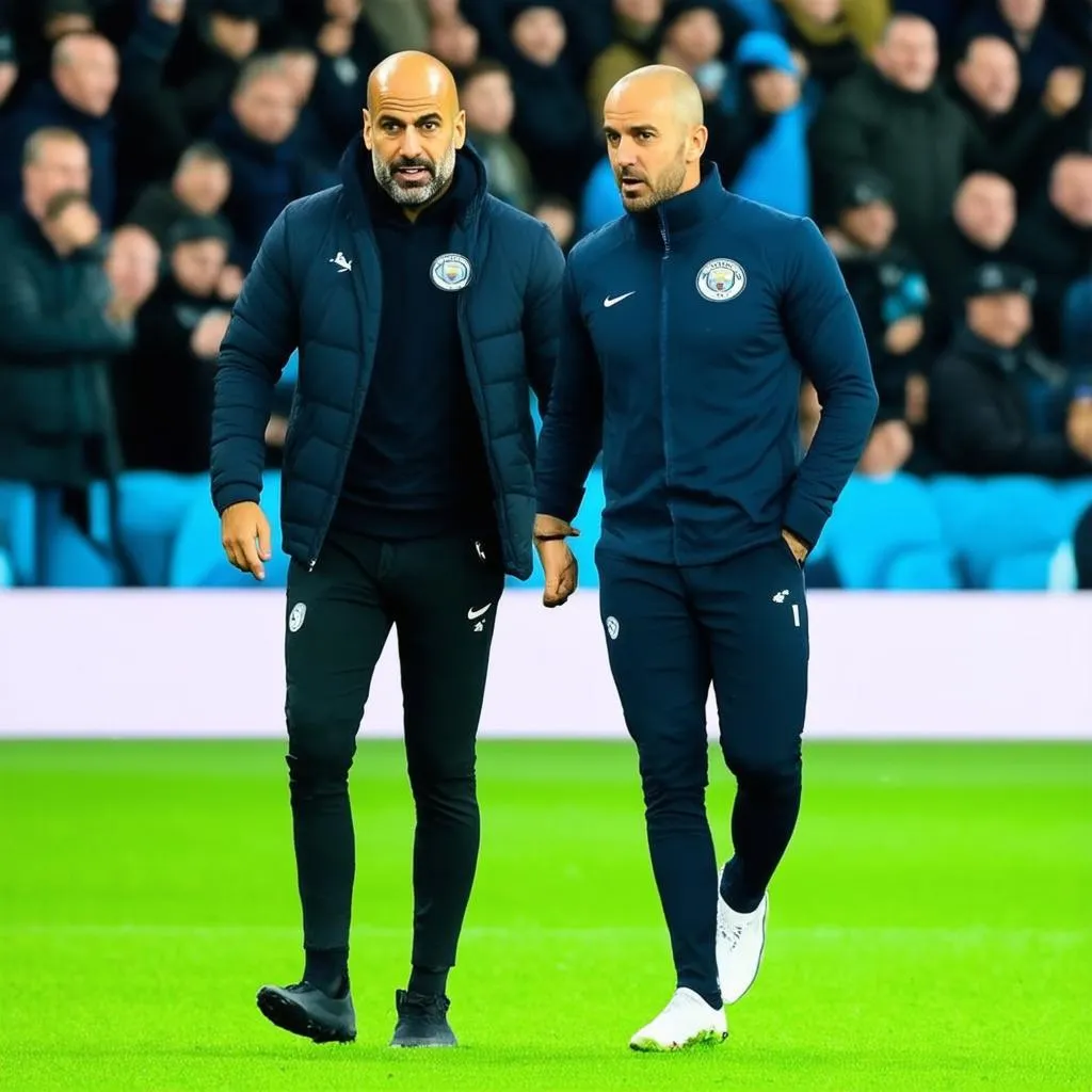 HLV Pep Guardiola chỉ đạo Man City