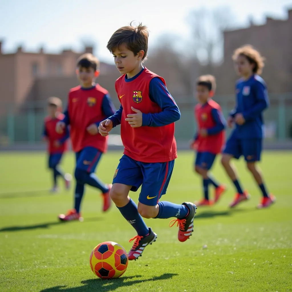 Riqui Puig tập luyện tại La Masia