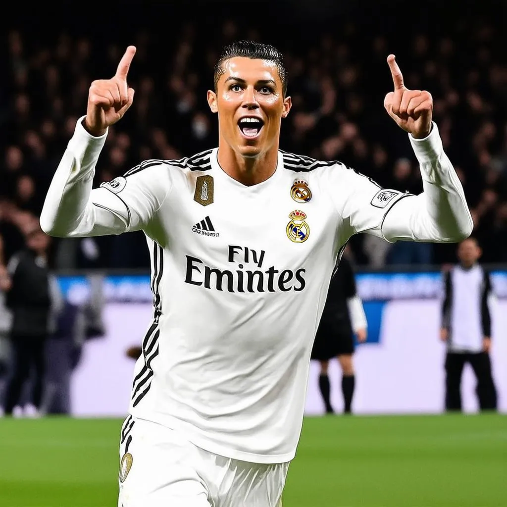 Ronaldo ăn mừng bàn thắng