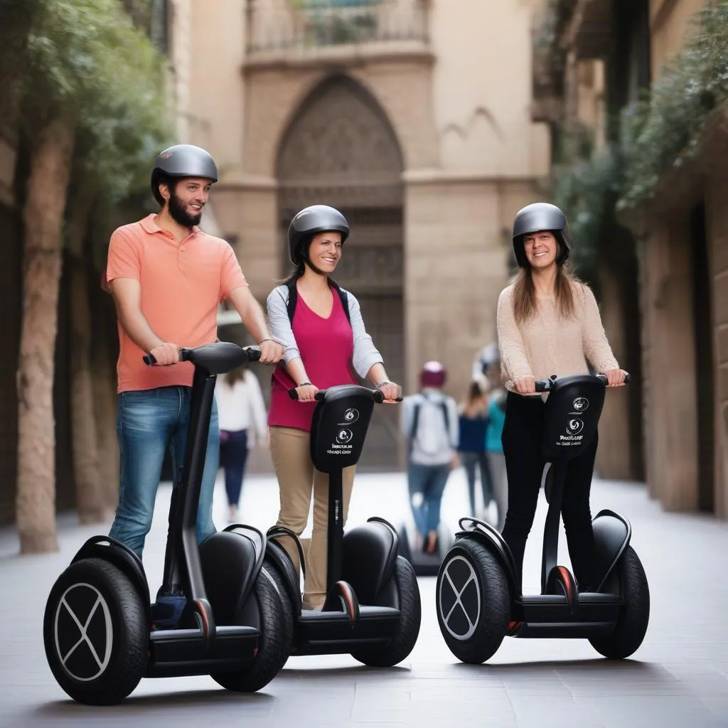 Du khách trải nghiệm Segway Barcelona Oferta