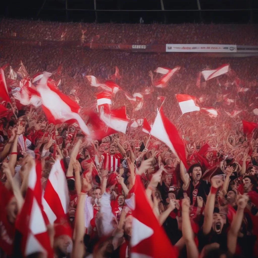 Sevilla fans celebrate their team's victory