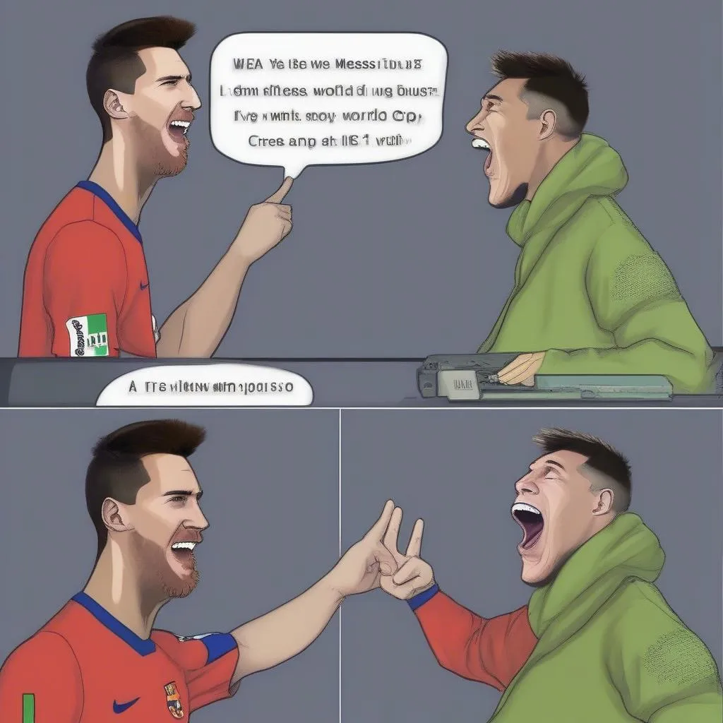 Ảnh chế Messi troll Ronaldo