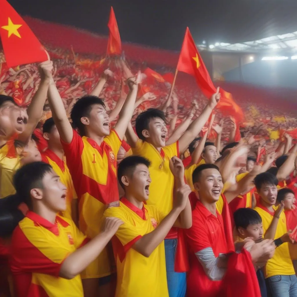 U17 Việt Nam fans cheering for their team