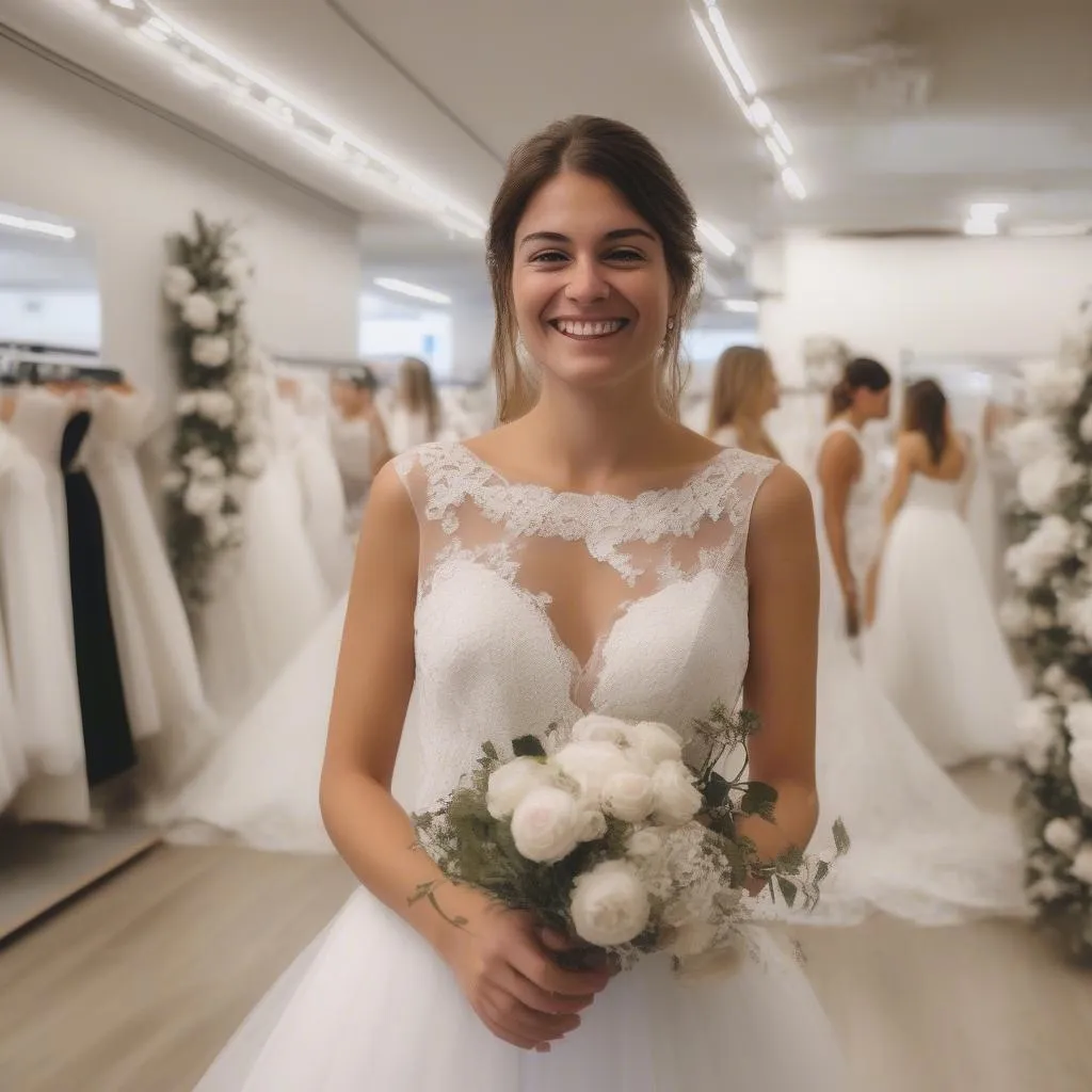 Váy cưới đẹp giá hời tại cửa hàng vestidos novia outlet Barcelona