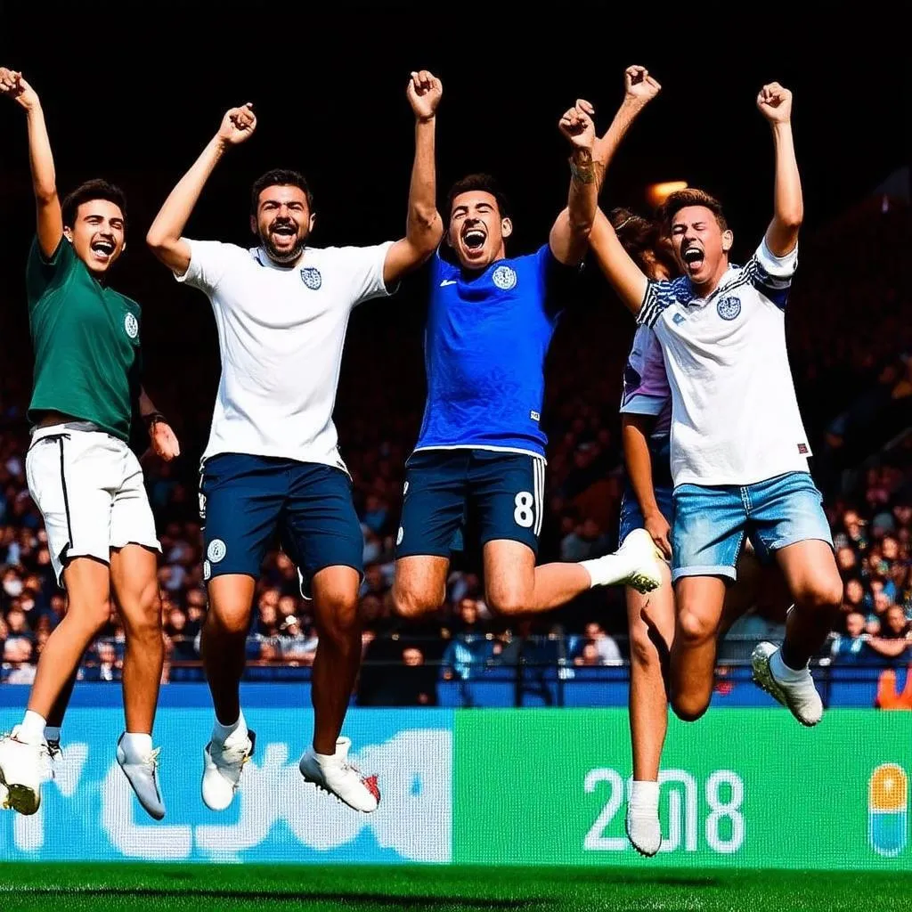 Người hâm mộ bóng đá ăn mừng World Cup 2018 trên Facebook