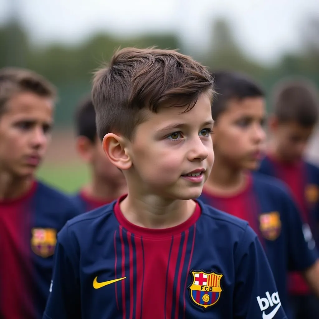 Young Barcelona players training