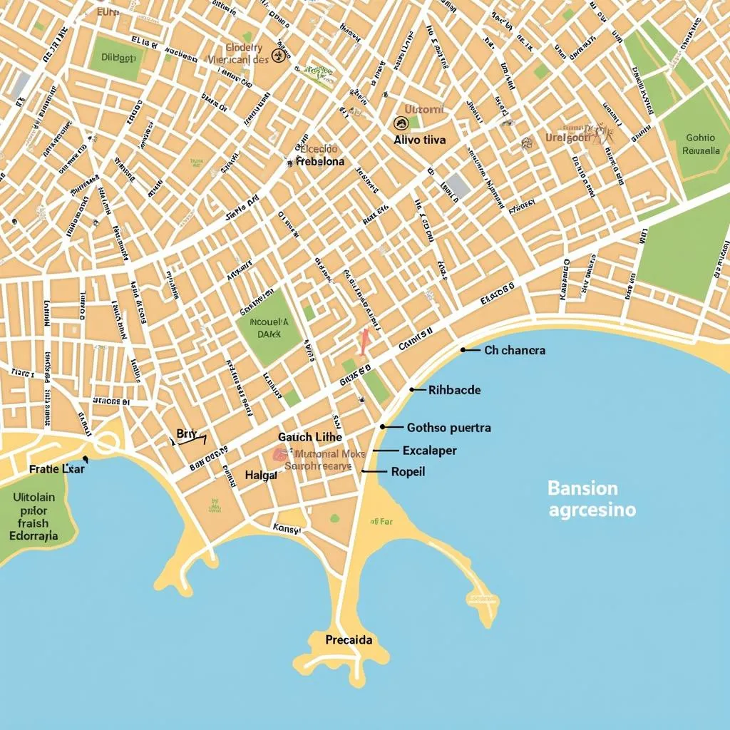 Map highlighting Barcelona's neighborhoods