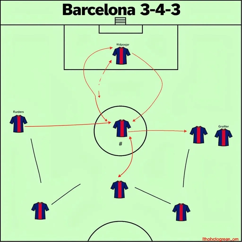 Barcelona 3-4-3 Formation Diagram