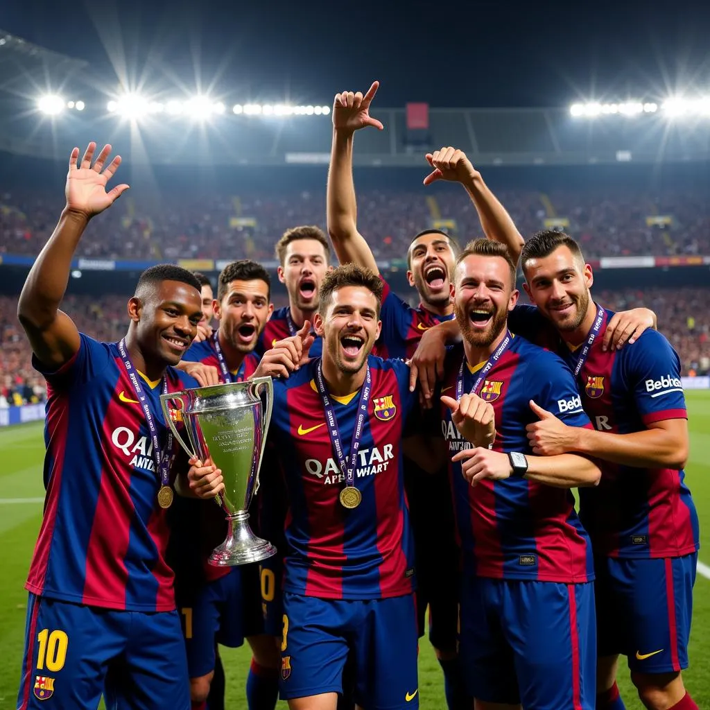 Barcelona ăn mừng chức vô địch La Liga