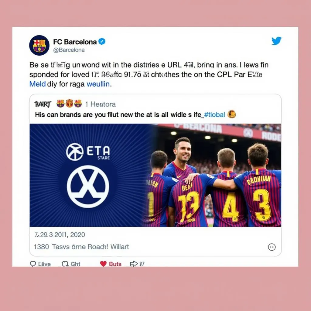 Hợp tác thương hiệu trên Twitter Barcelona