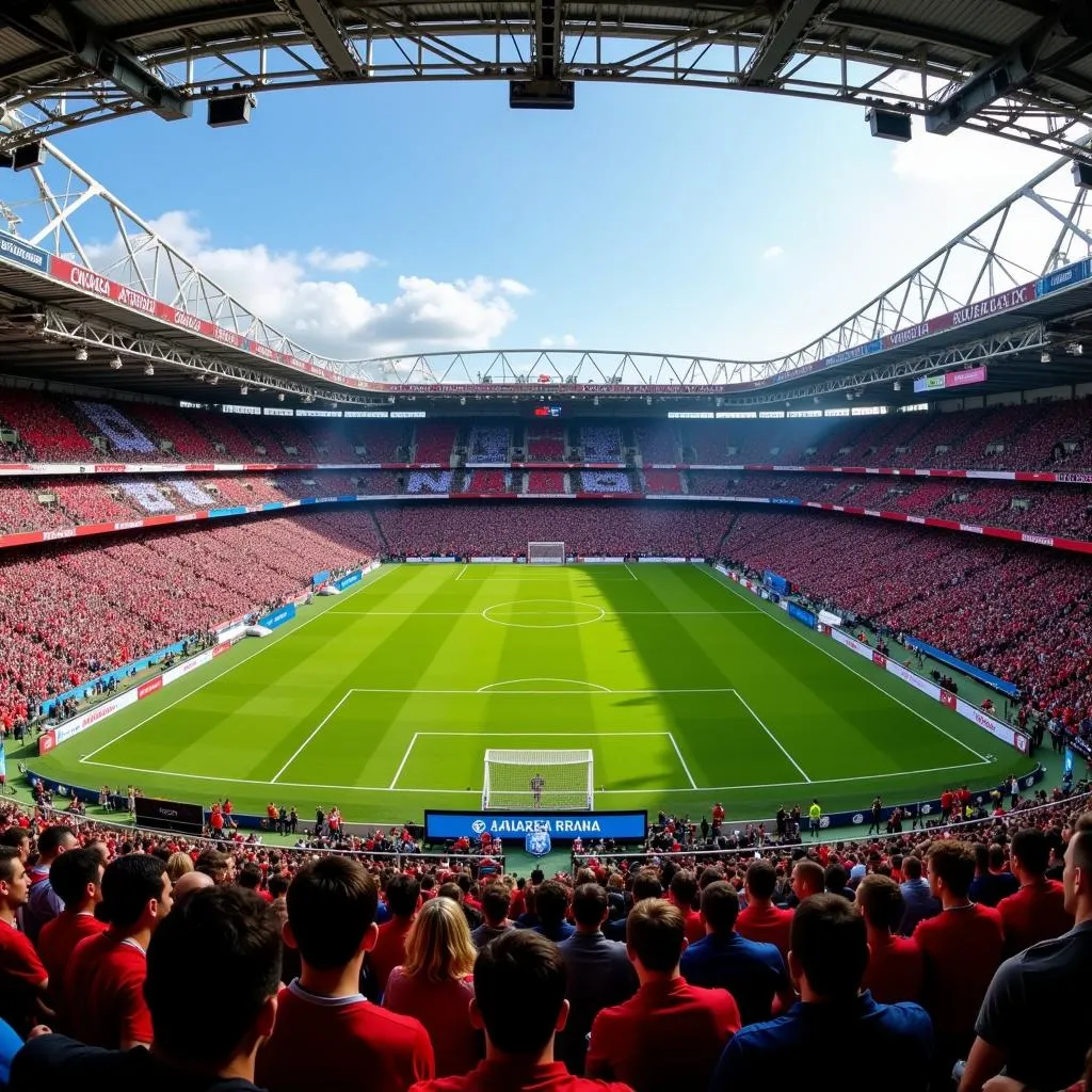 Sân Allianz Arena trong trận đấu Bayern vs Barcelona 2017