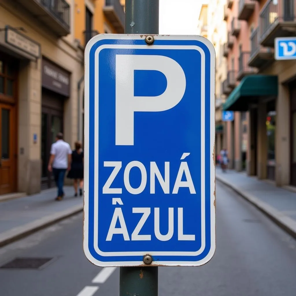 Biển báo Zona Azul ở Barcelona