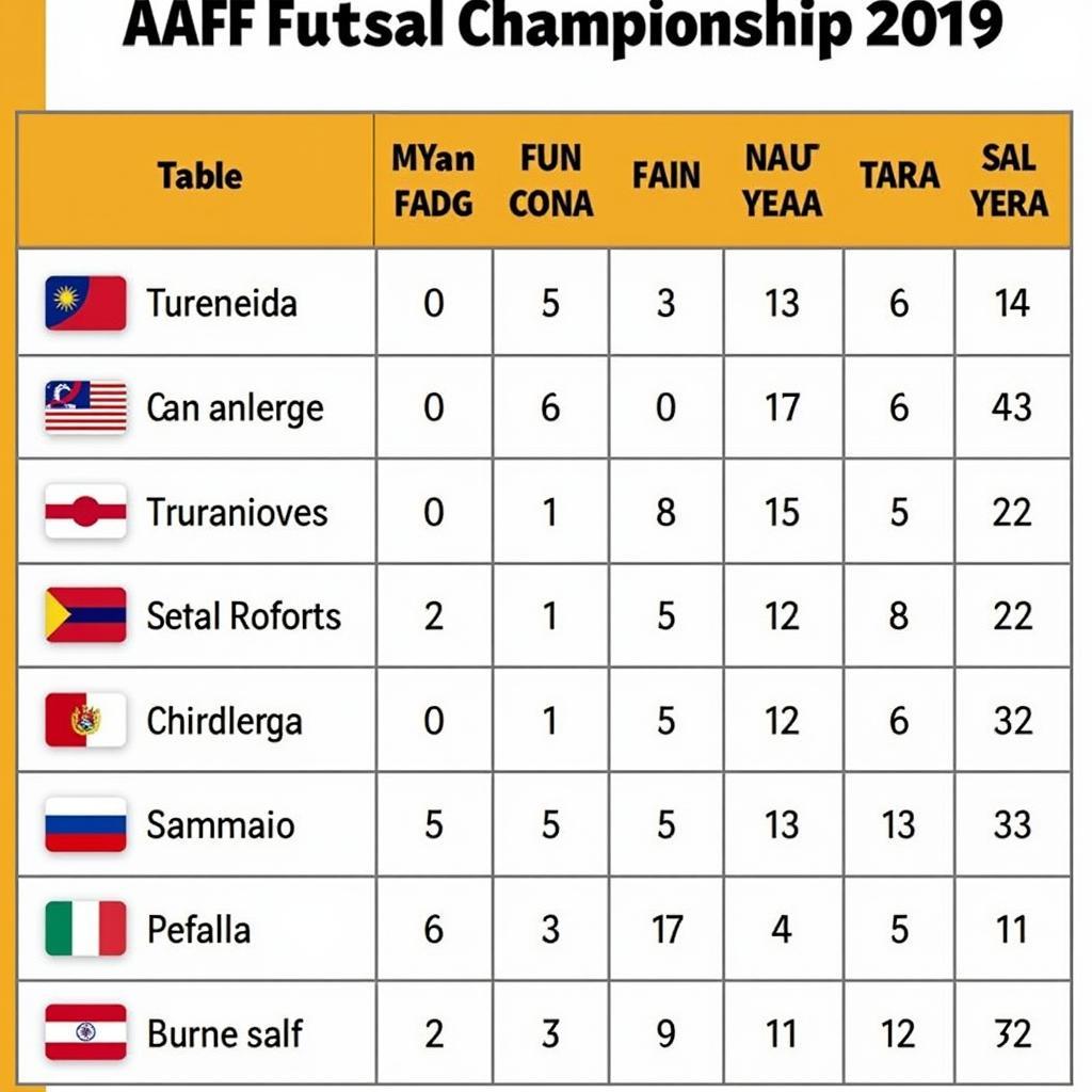 Southeast Asian Futsal Championship 2019 Standings