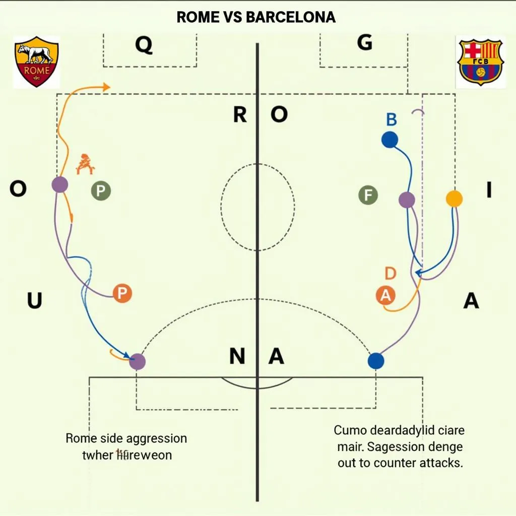 Biểu đồ chiến thuật của Rome và Barcelona