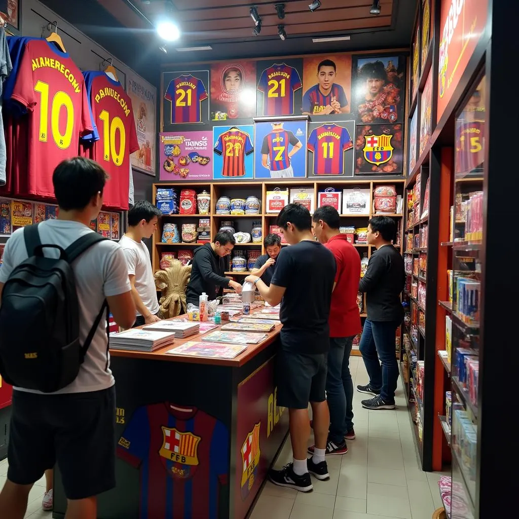 Cửa hàng bán poster Barcelona ở Hà Nội