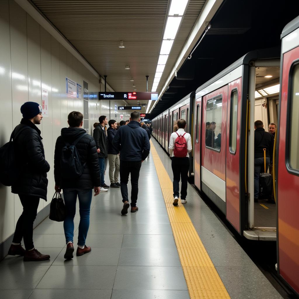 Di chuyển bằng tàu điện ngầm tại Barcelona