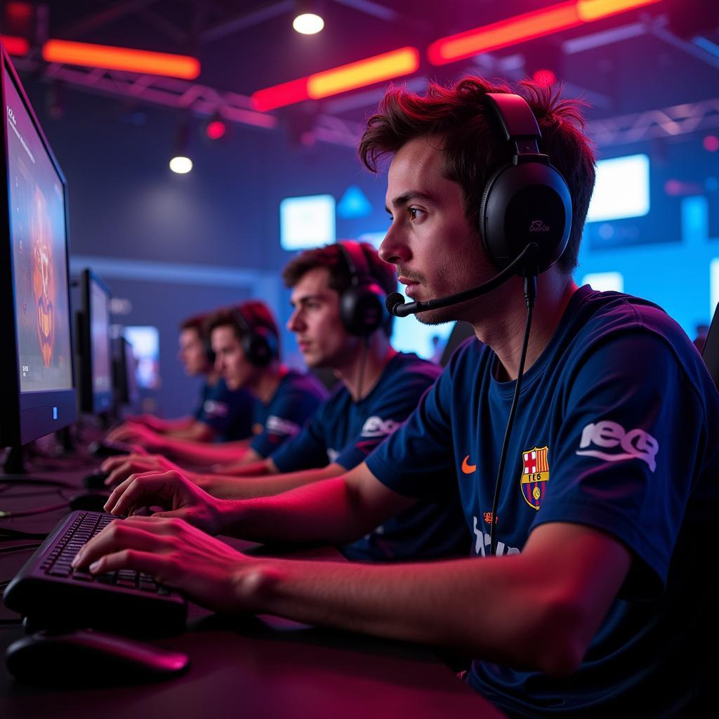 Barcelona Teruel esports team competing in a tournament