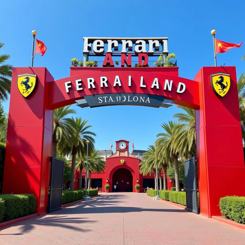 Entering Ferrari Land Barcelona