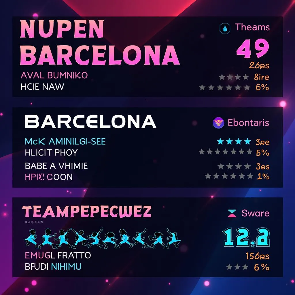 Giao Diện Game Sử Dụng Font Barcelona 2019