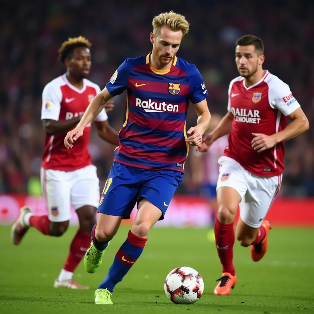 Frenkie de Jong kiểm soát bóng