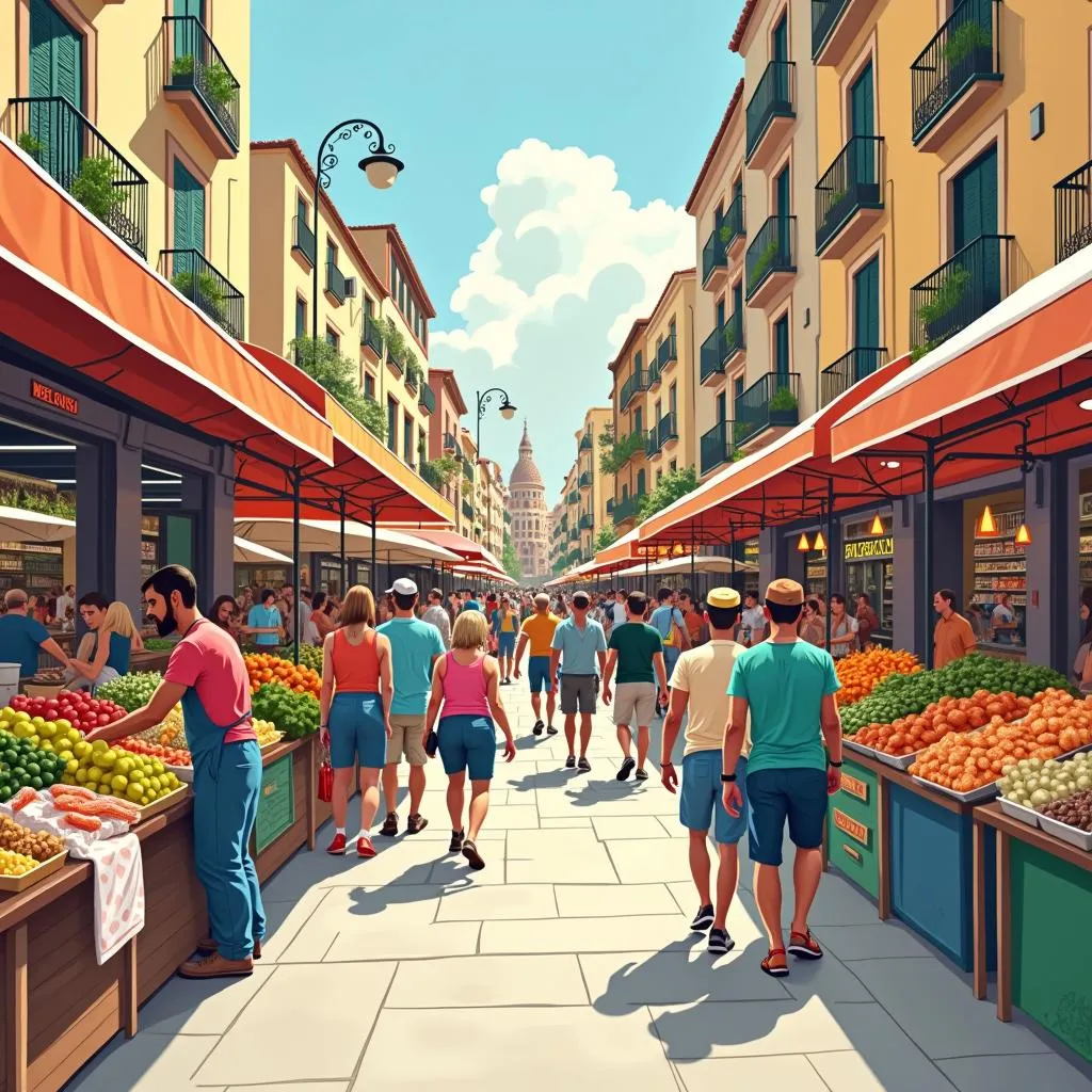 Ilustraciones del Mercado de la Boqueria