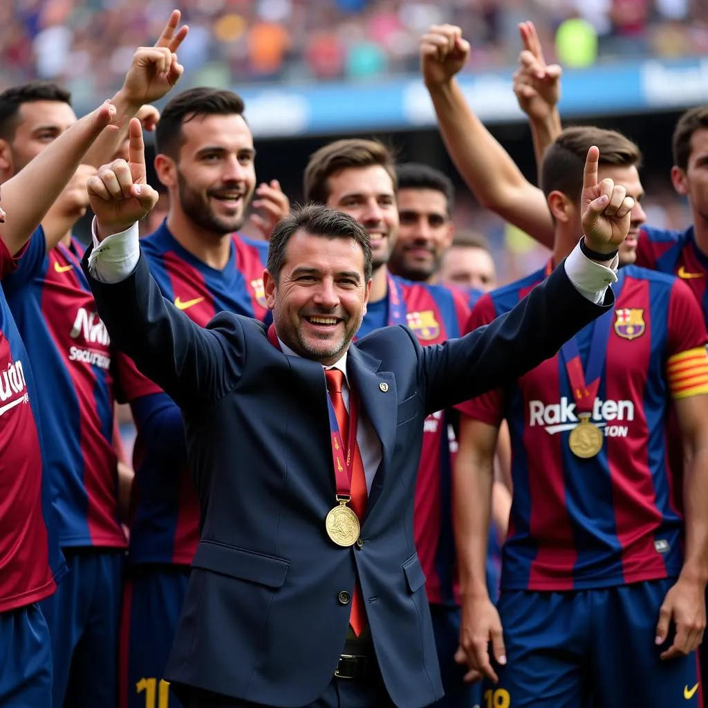 Joan Laporta: Celebrating Champions League Triumph