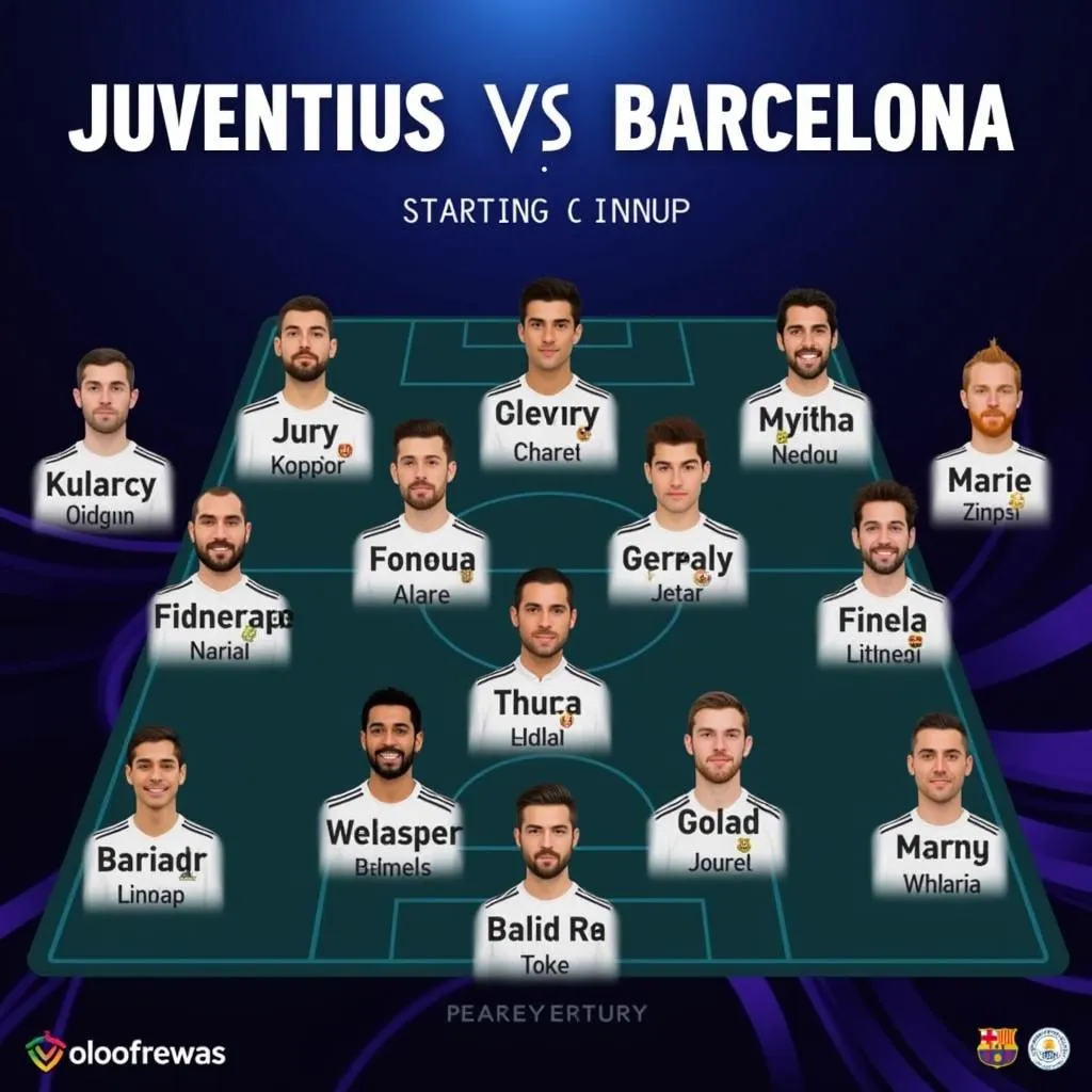 Hình ảnh đội hình ra sân Juventus vs Barcelona