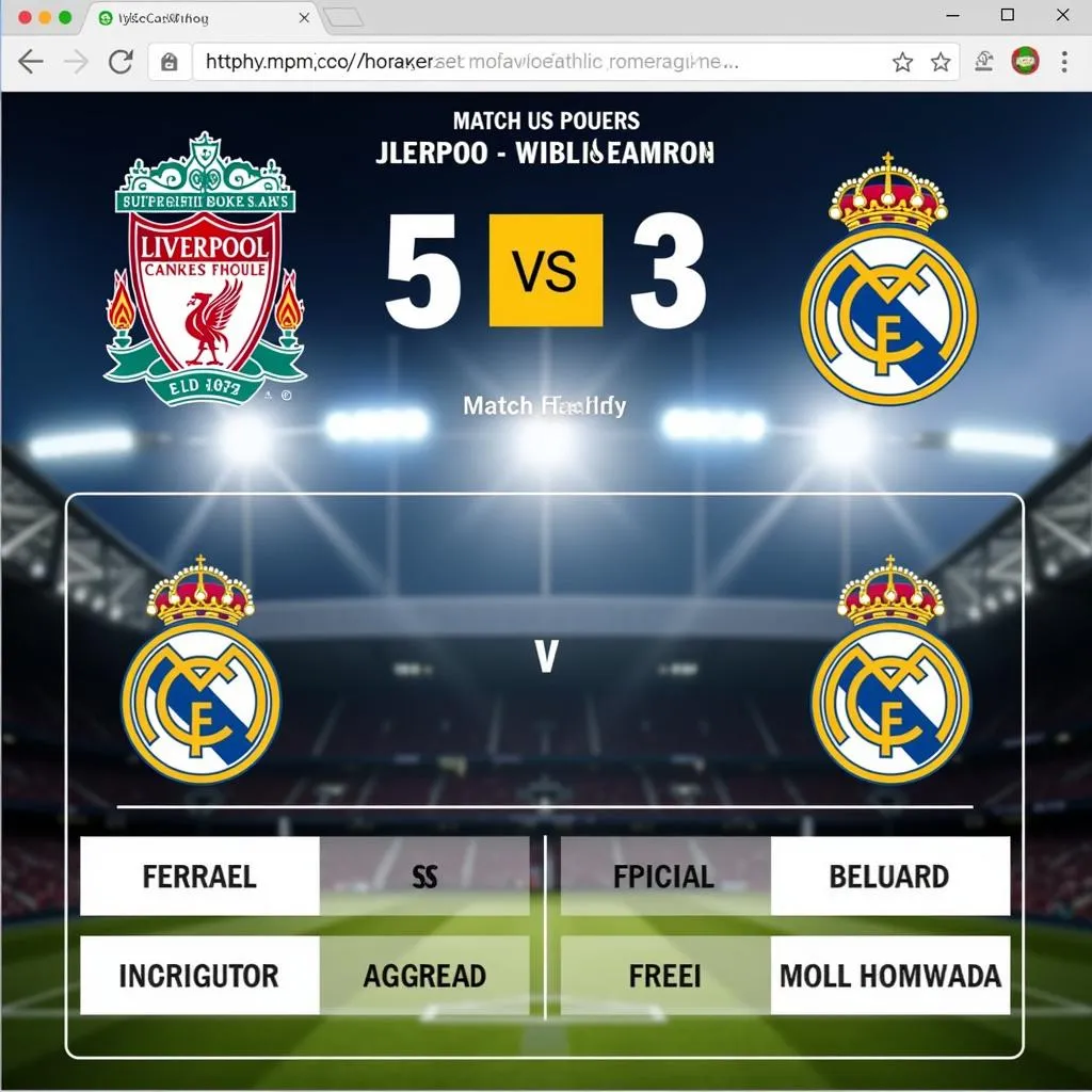 Kết quả trận đấu bóng đá đêm qua Liverpool vs Real Madrid