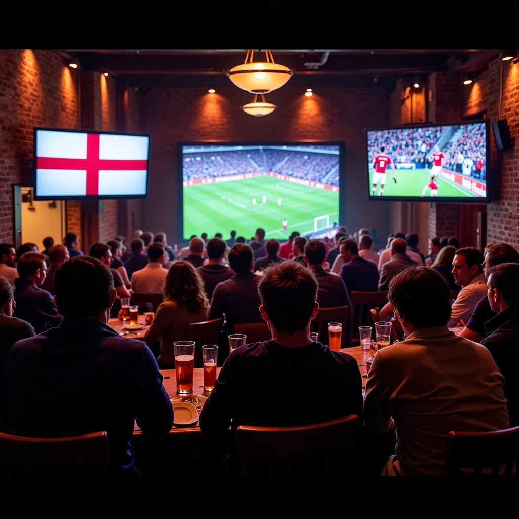 Fans watching England vs France match