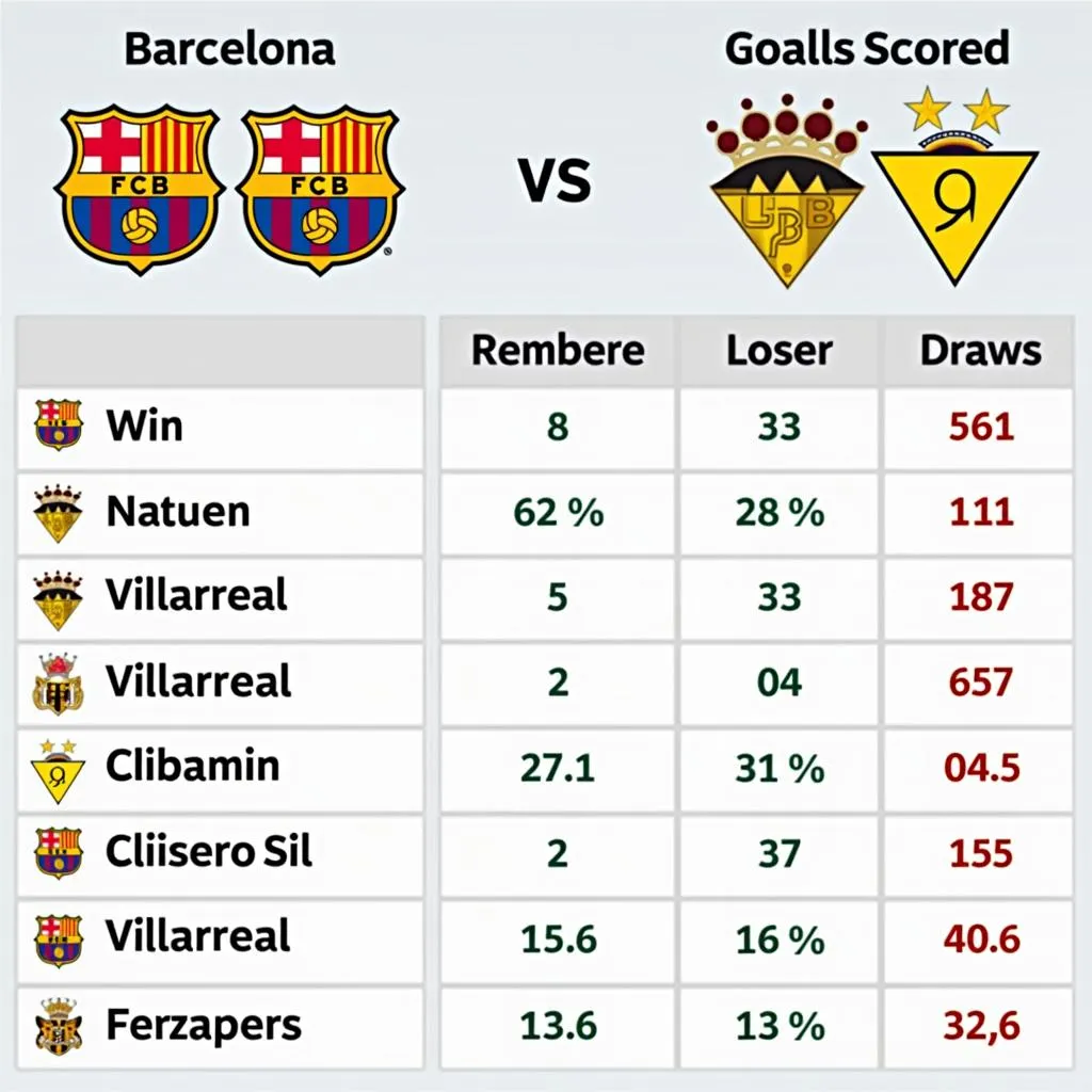 Lịch sử đối đầu Barcelona vs Villarreal