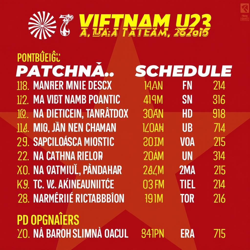 Lịch thi đấu U23 Việt Nam