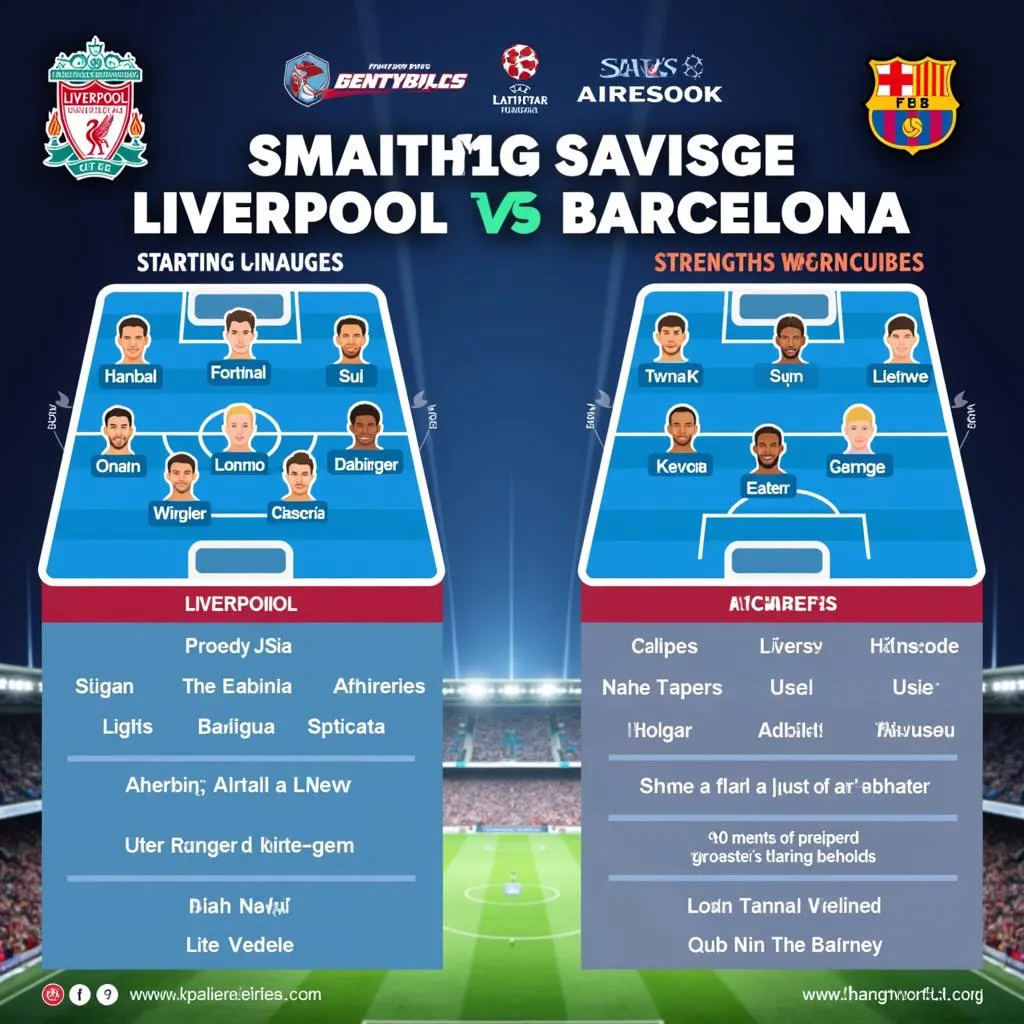 So sánh đội hình Liverpool vs Barcelona