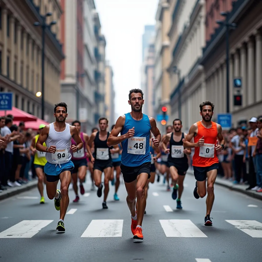 Khung cảnh độc đáo tại Madrid Marathon