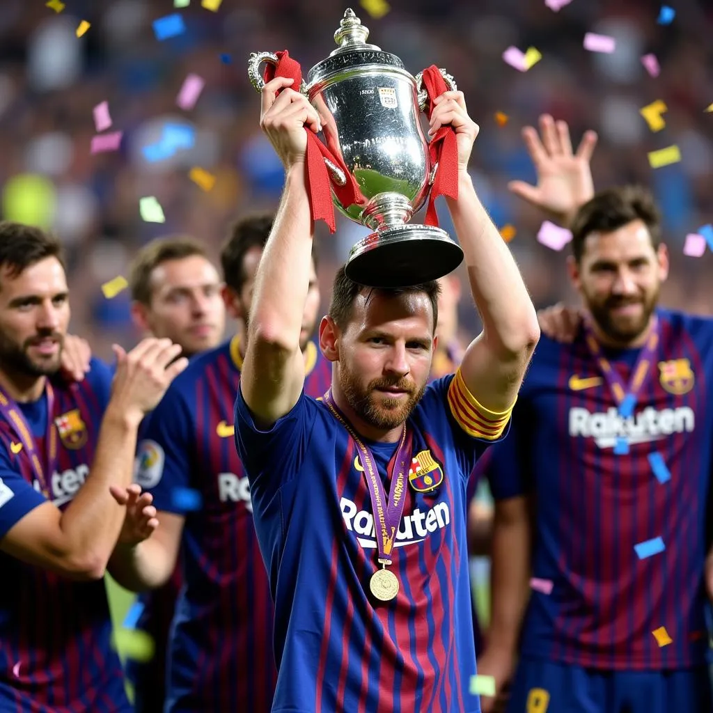 Messi Nâng Cao Chiếc Cúp Copa del Rey