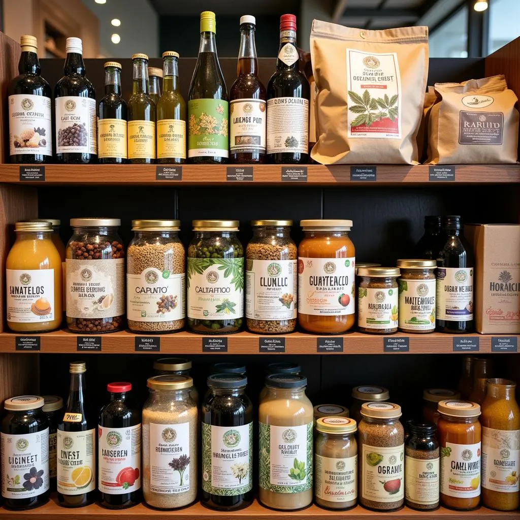 Organic products in Barcelona store