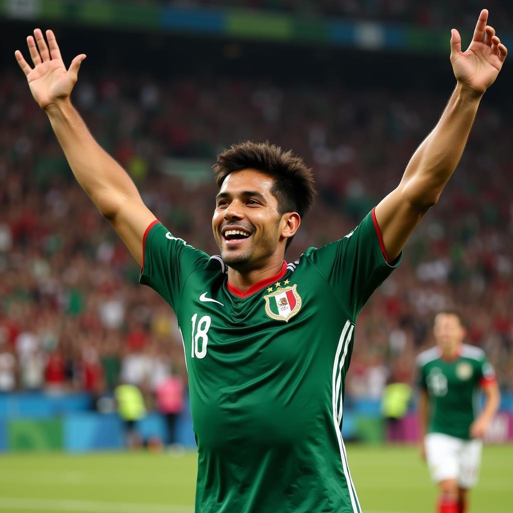 Oribe Peralta celebrates his goal in 2012 Olympic final