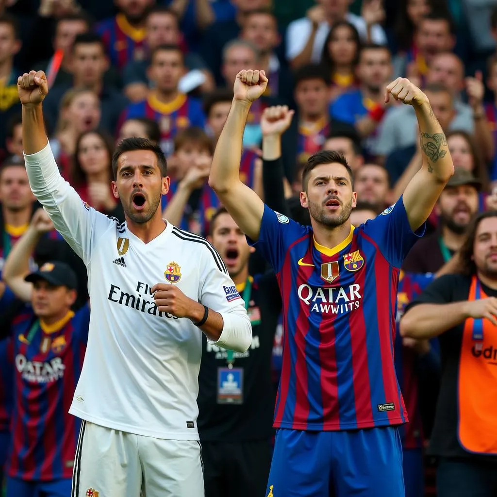 Real Madrid and Barcelona Fans Celebrate