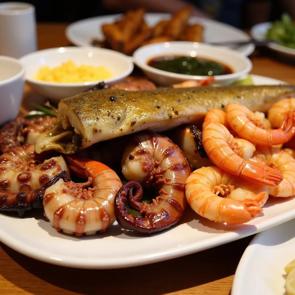 Restaurant Boo Beach Club Barcelona Seafood: Freshly caught seafood prepared to perfection.