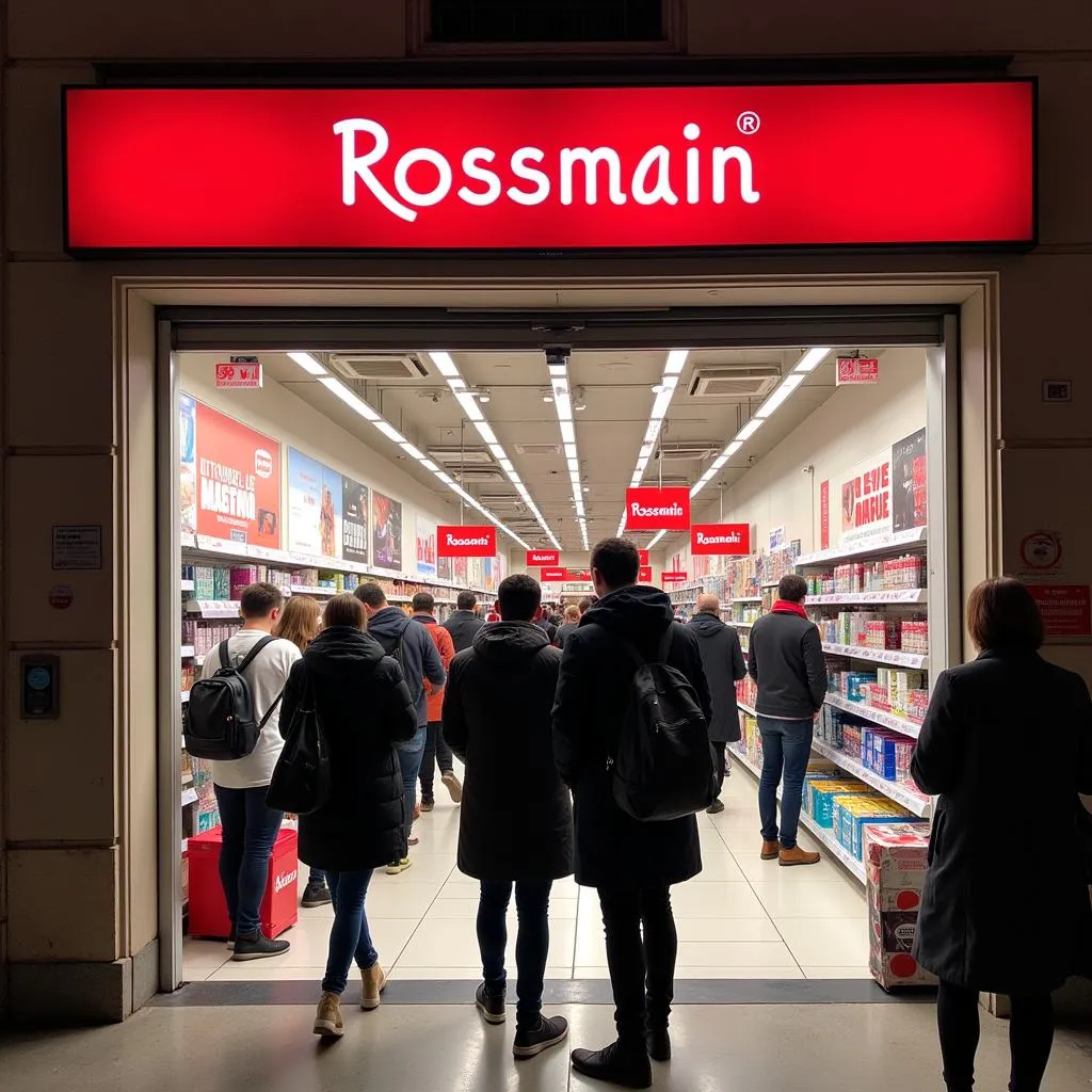 Khách hàng mua sắm tại Rossmann Barcelona