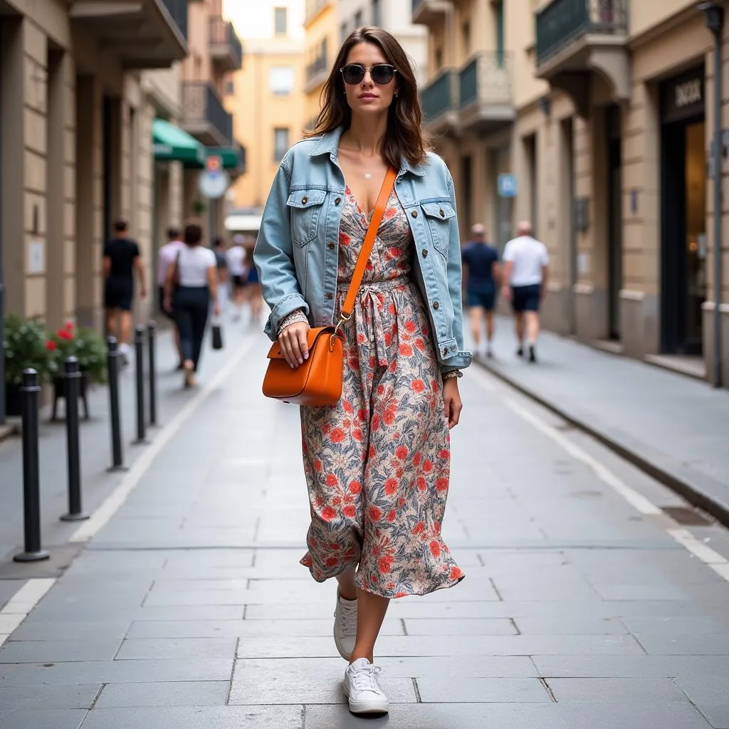 Spring outfit for Barcelona