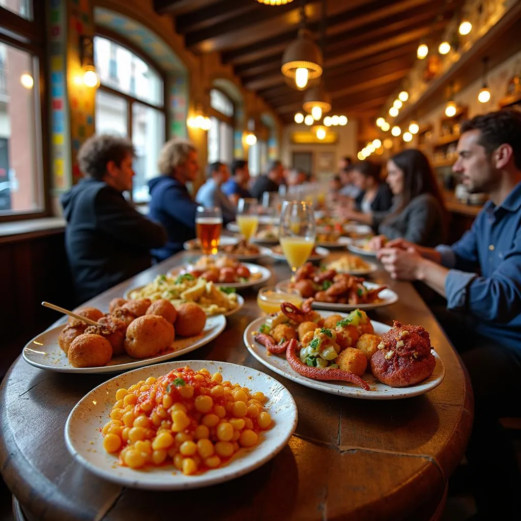 Tapas at a Bar in Barcelona's Gothic Quarter