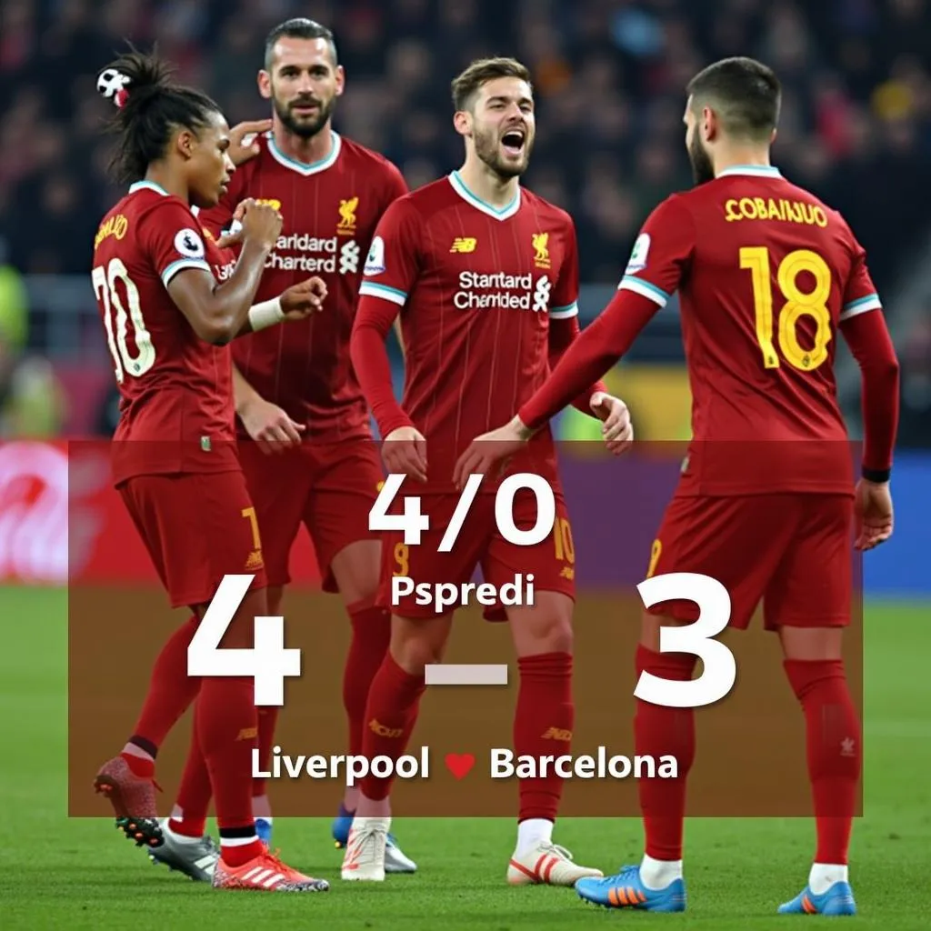 Bảng tỷ số trận đấu Liverpool vs Barcelona